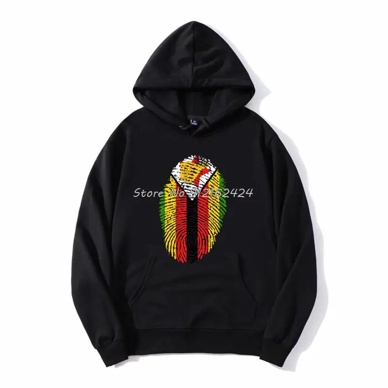 

Africa Zimbabwe Fingerprint Flag Picture Design Rainbow Six Sleeve Nazca Hoodies Men Oversize Hooded Sweatshirts Jackets