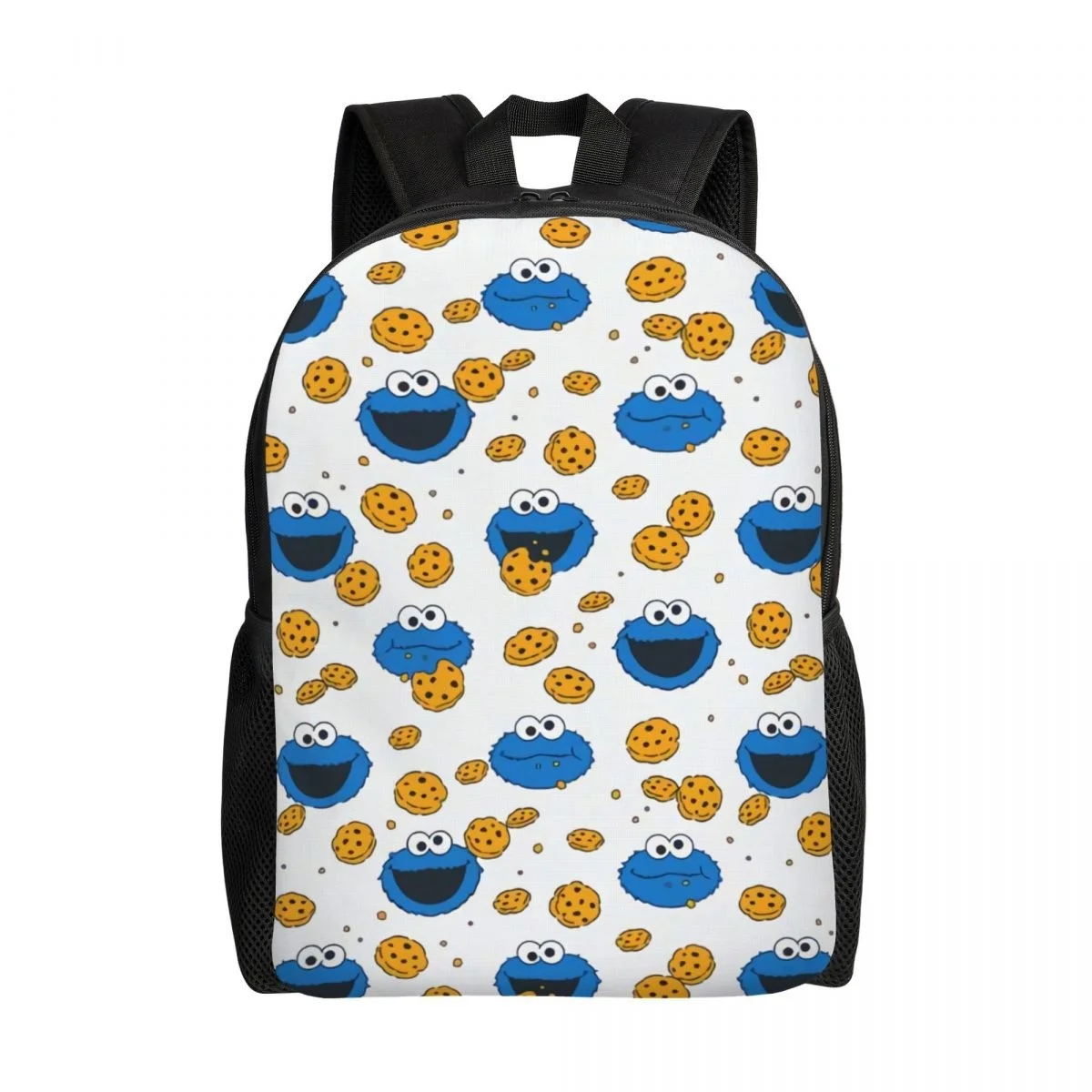 

Cookie Sesame Street Monster Backpack for Women Men Waterproof School College Cartoon Bag Print Bookbag