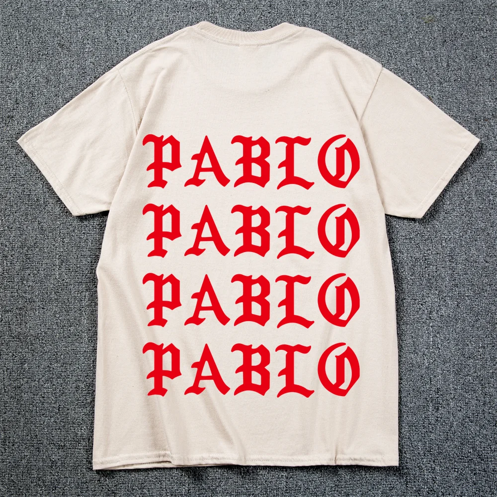 

Kanye West Pablo T Shirt Men I Feel Like Paul Print Short Sleeves Anti Season 3 T-Shirt Hip Hop Social Club Rapper Tee Tops