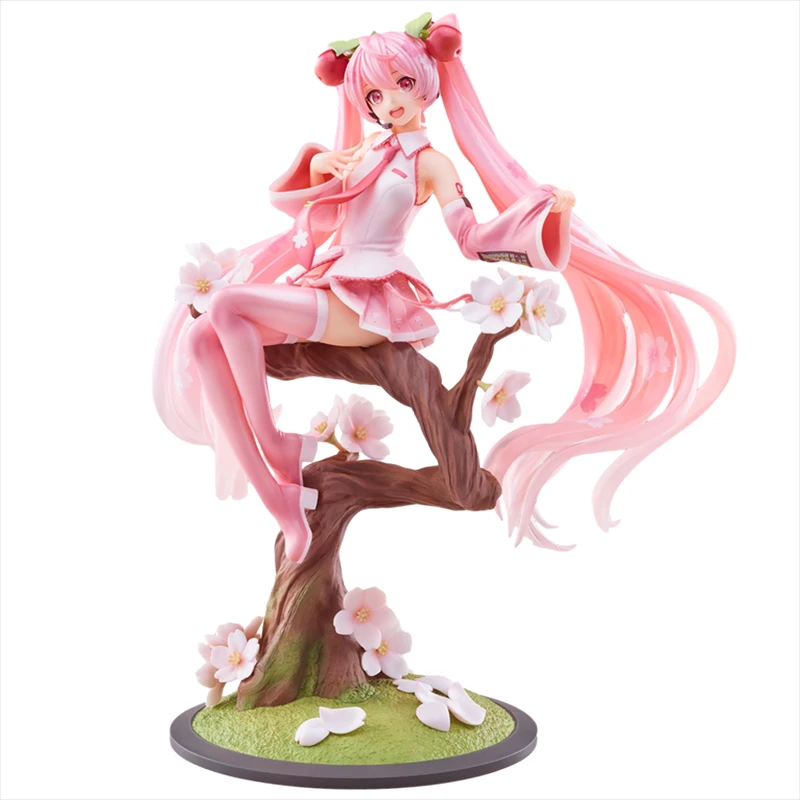 

100% Original Spiritale Hatsune Miku Anime Figurine Vocaloid Sakura Miku Dolls 24Cm Pvc Action Figurine Collectible Model Toy