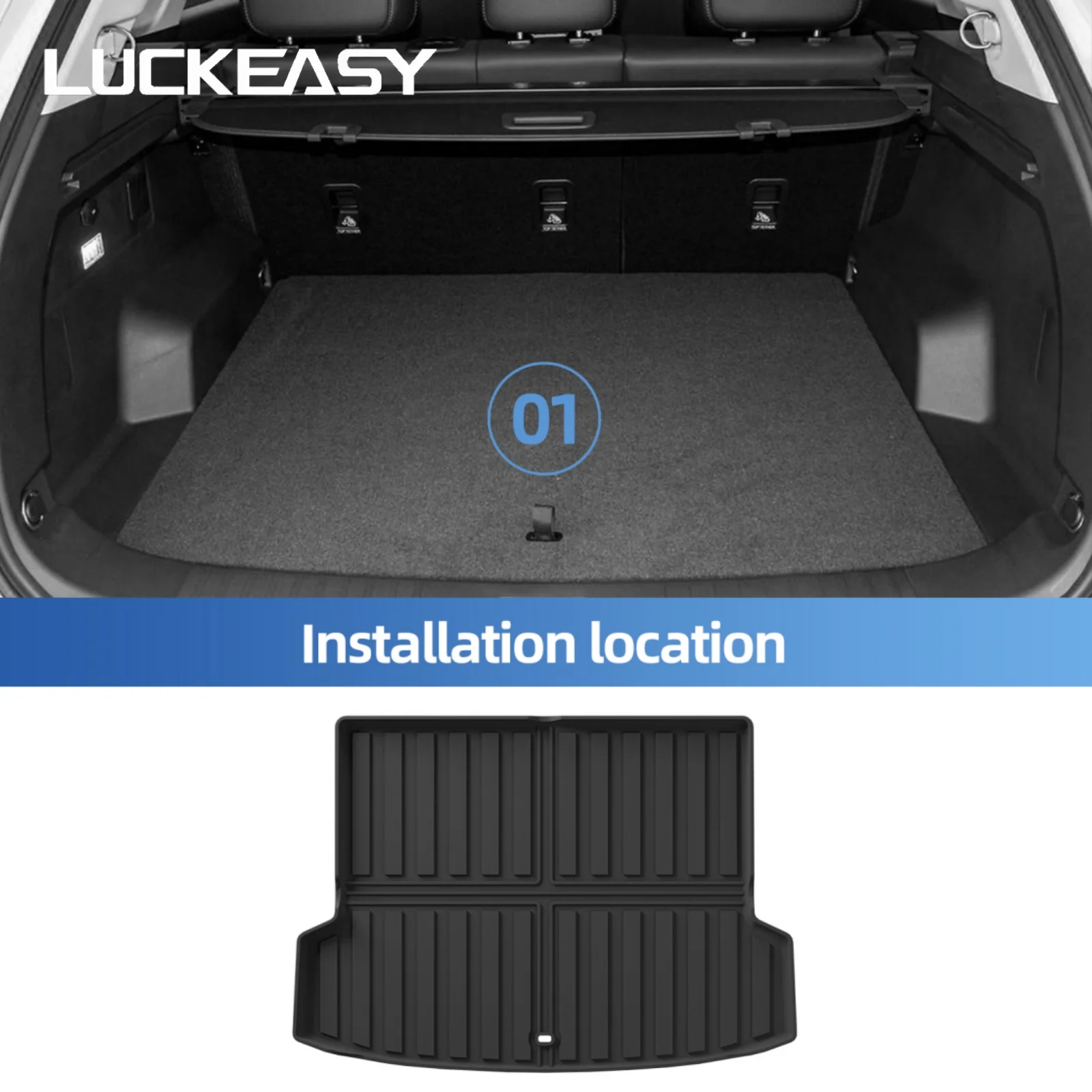 Фото Коврики для пола автомобиля и багажника LUCKEASY (для леворульных авто) для Chery Explore 06/JAECOO J7 PHEV 2024-2026 (только гибридные версии SHS), всепогодные, из TPE №1
