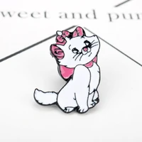 Disney Cat Adventures Brooch Cute Cartoon Marie Cat Metal Badge Fashion Bags Clothing Decorations Lapel Pins for Children Gifts