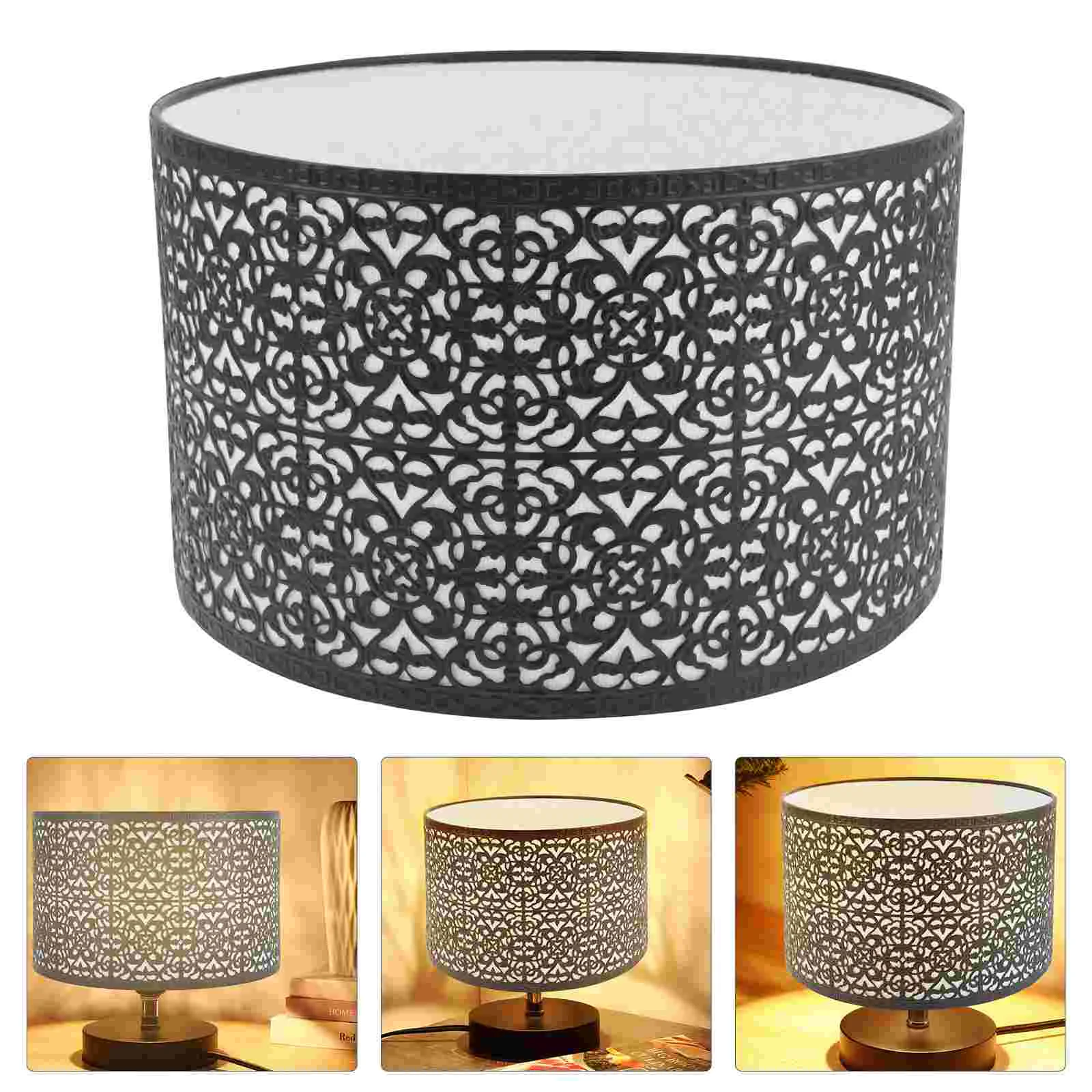 

Lamp Shades Shade Lampshadefor Lamps Floor Clip Hollow Table Drum Cover Light Replacement Iron Black Out Tabletop Spider Shell