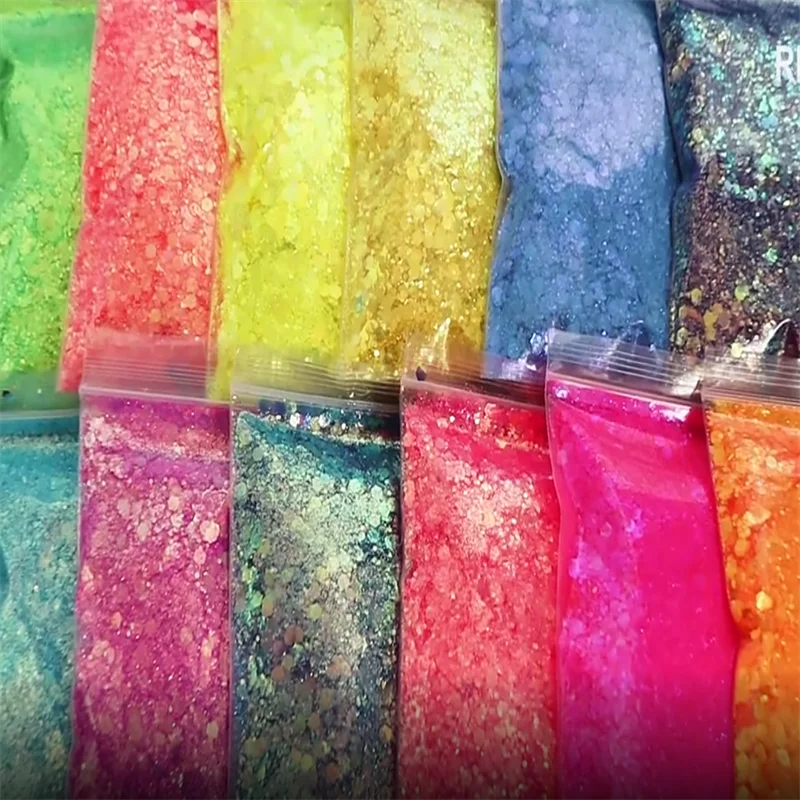 

10g/Bag Holographic Laser Nail Glitter Flakes 3D Magic Color Mixed Hexagon Design Manicure Tips Nails Art Decoration/Eye Glitter