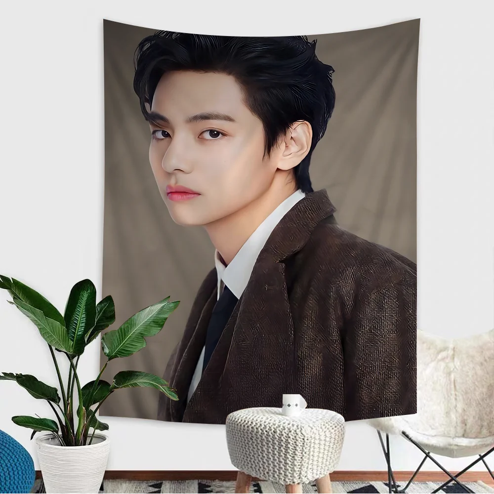 Гобелен Singer Kpop Kim Tae Hyung V гобелен в стиле аниме подвесной Таро хиппи настенная