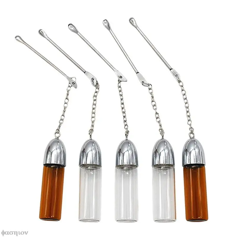 Стеклянная коробка для таблеток с металлической ложкой табака табак бутылка