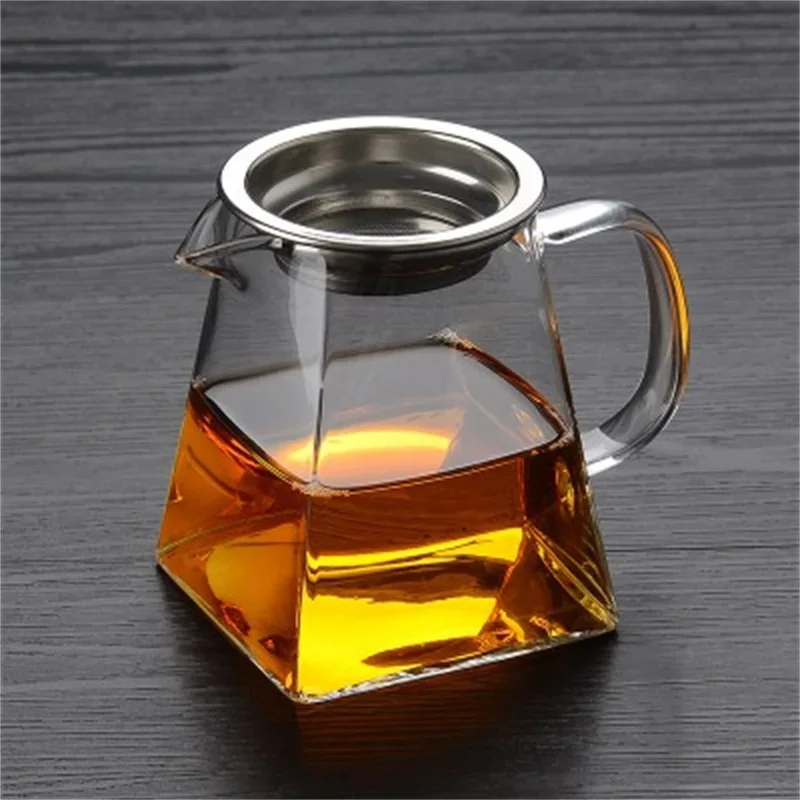 

300/500 мл термостойкий прозрачный стеклянный чайник, ярмарка, китайский чайный сервиз с ручкой, утолщенный заварочный чайник для чая пуэр, чайник для домашнего пивоварения