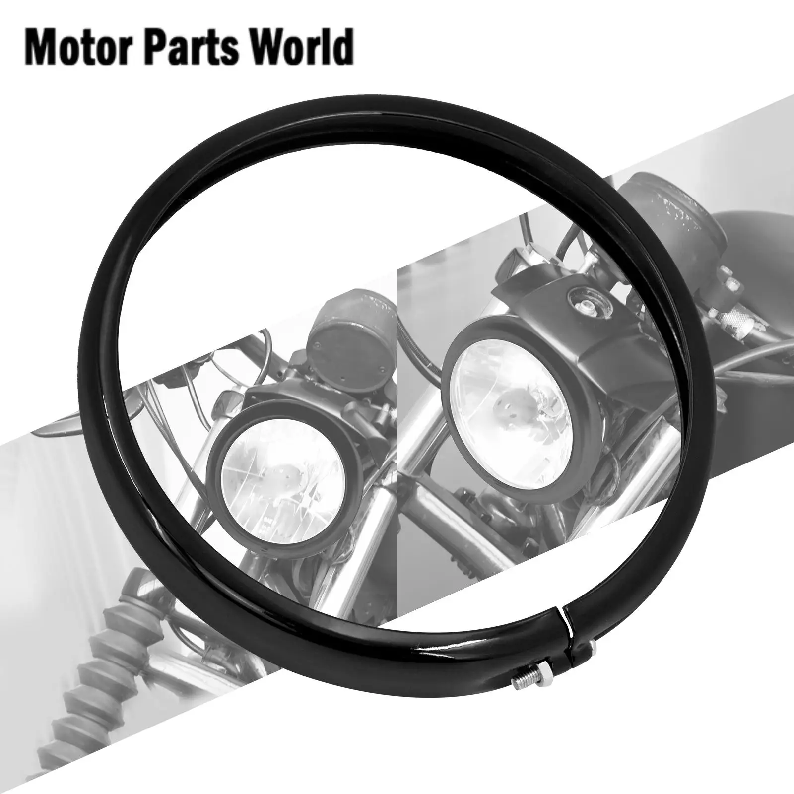 Мотоциклетная фара 5,75 дюйма, налобный фонарь, отделочное кольцо, черное для Harley Sportster Iron XL 883 1200 Dyna Softail Street Bob FXBB FXST