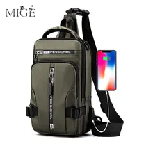 Men's Shoulder Bags USB Charging Crossbody Bags Men Anti Theft Chest Bag School Summer Short Trip Messengers Bag Handbag Bolsas