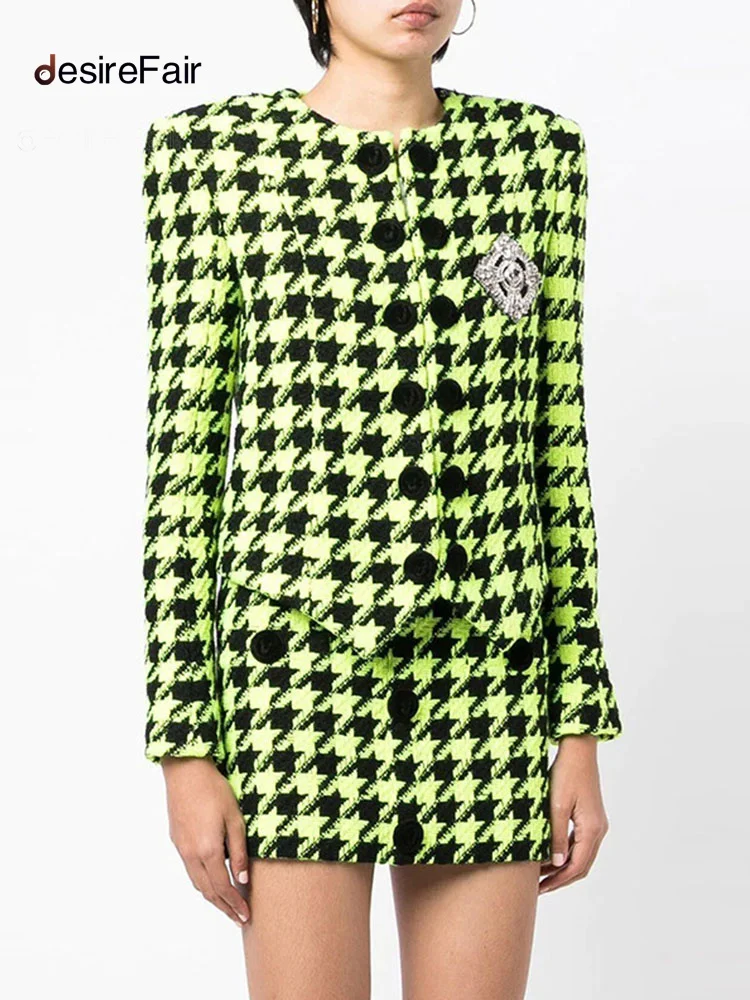 

Женская куртка на пуговицах, элегантная приталенная зеленая куртка с воротником в стиле пэчворк, весна-лето 2023