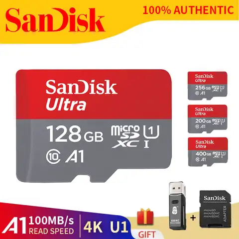 Карта памяти Micro SD Sandisk Ultra Microsd 128 Гб 64 Гб 256 ГБ ТБ высокоскоростная TF флеш-карта A1 U1 класс 10 microSDXC Бесплатная доставка