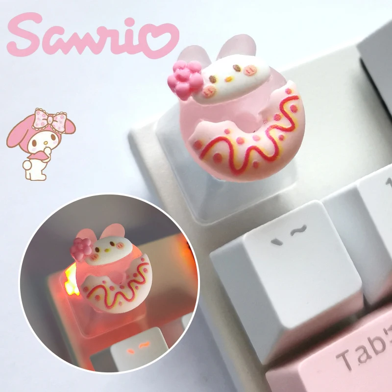 

Sanrio Kawaii Cinnamoroll My Melody Kuromi колпачки для клавиш мультяшный Стиль полупрозрачная механическая клавиатура колпачки для клавиатуры аксессуары для клавиатуры