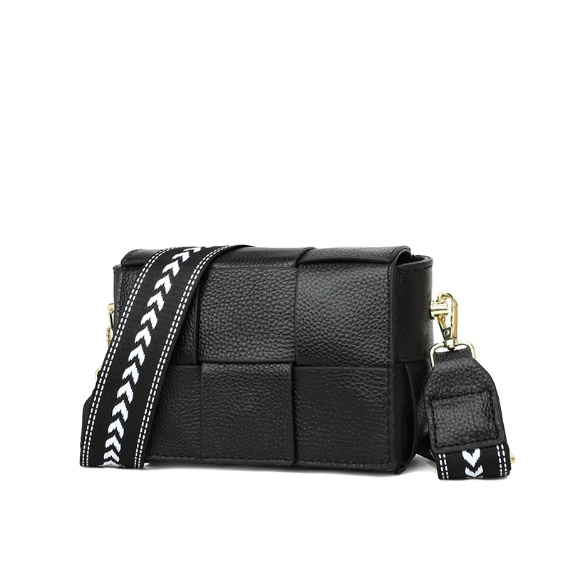 

100% Cowhide Women's Shoulder Bags Genuine Leather Female Crossbody Bags Wide Straps handbag Fashion Designer Brands Totes 2022