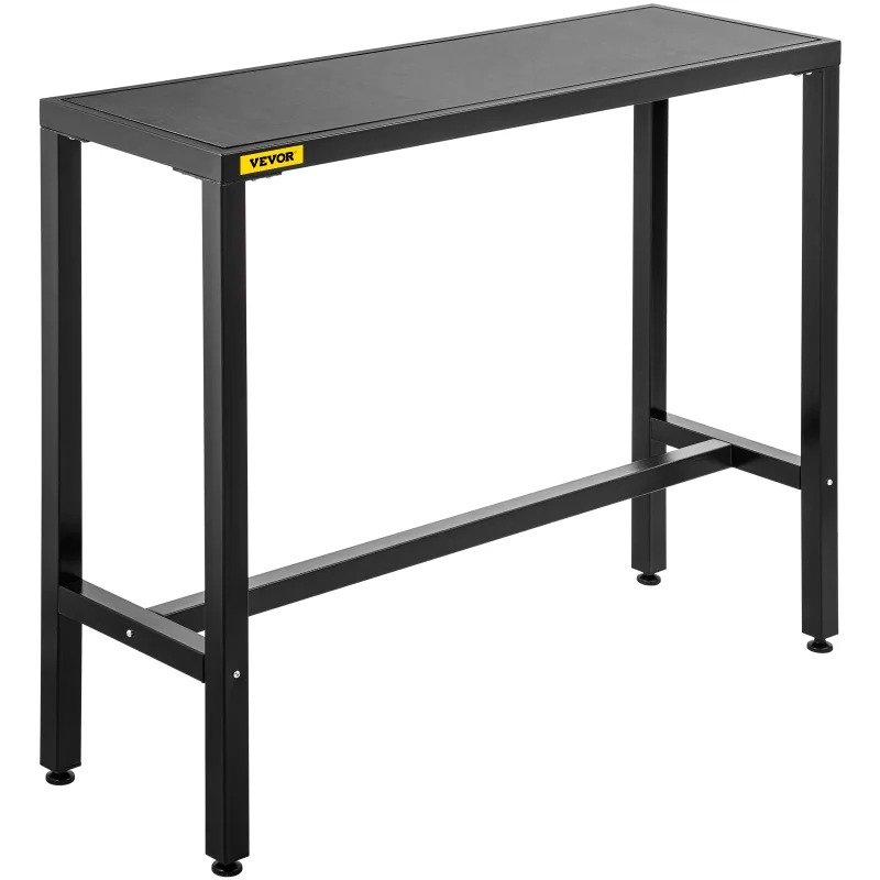 

VEVOR Outdoor Bar Table, 36.5"L x 15"W x 38.6"H, Narrow Rectangular Bar Height Pub Table, Sturdy Metal Frame Tall Table Counter