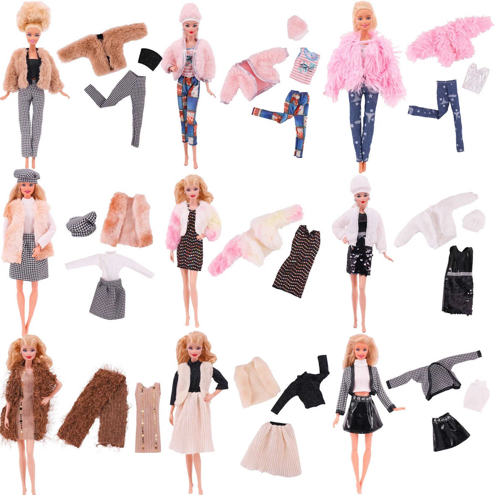 

1 Set of Newest Doll Handmade Skirts Fashion Coat Top Pants Model Clothing Barbiees Clothes Doll Accessories Girls Toy Gifts