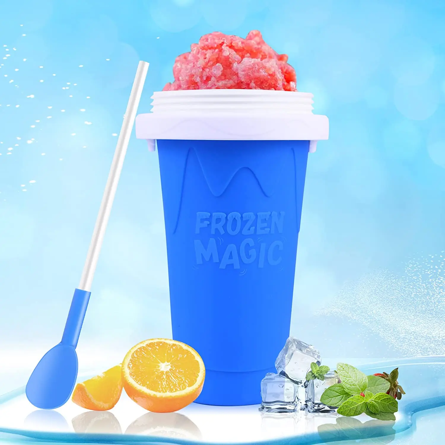 

Slushy Cup Maker,Slushie Cup,Magic Quick Frozen Smoothie Cup Pinch Cups,Homemade Milk Shake Ice Cream Maker for Kids and Family