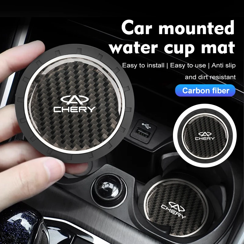 2 шт. автомобильный нескользящий коврик из углеродного волокна для водяных чашек