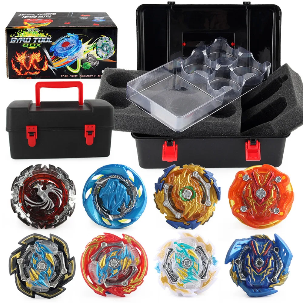 

Beybleyd Burst with Carry Box Gyroscope Alloy Bey Blade Burst Spinner Kit with Handle Two-Way Launcher Battle Spinner