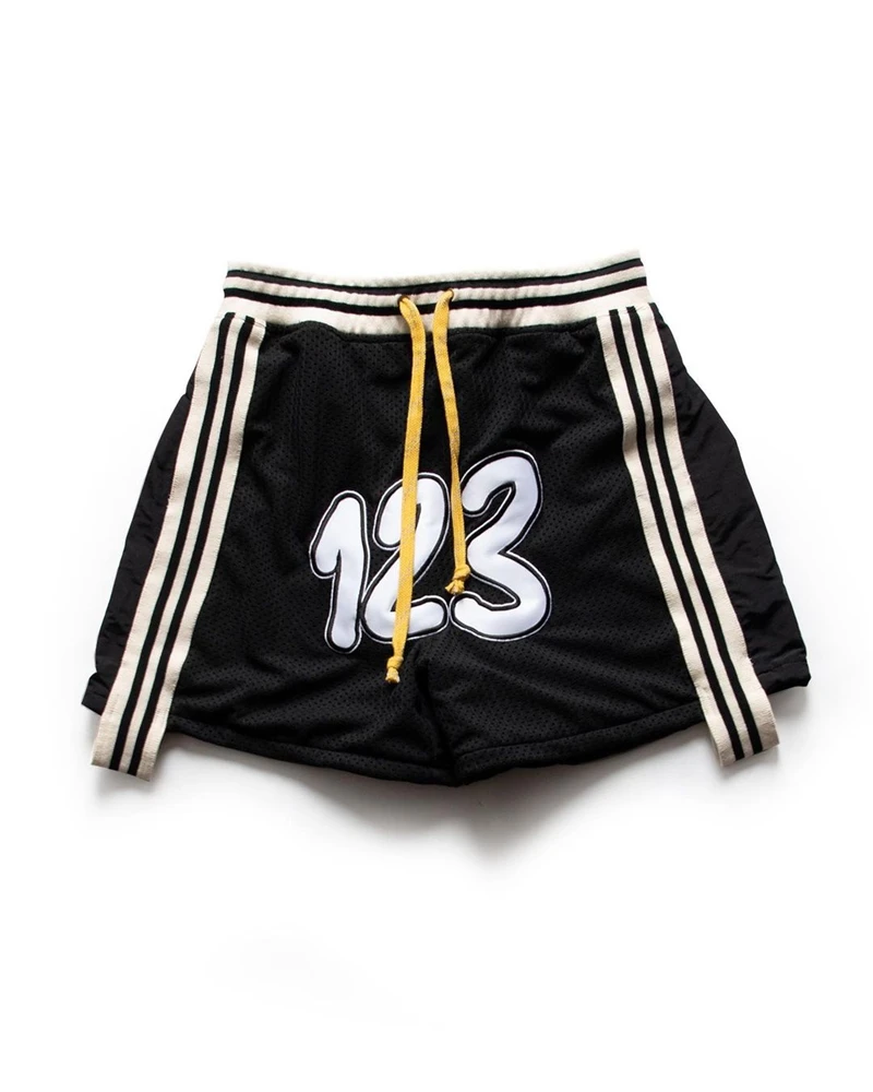 

Vintage RRR123 MESH Shorts Men Women 1:1 Best Quality RRR-123 Basketball Shorts Casual Breechcloth Inside Tag Label kanye
