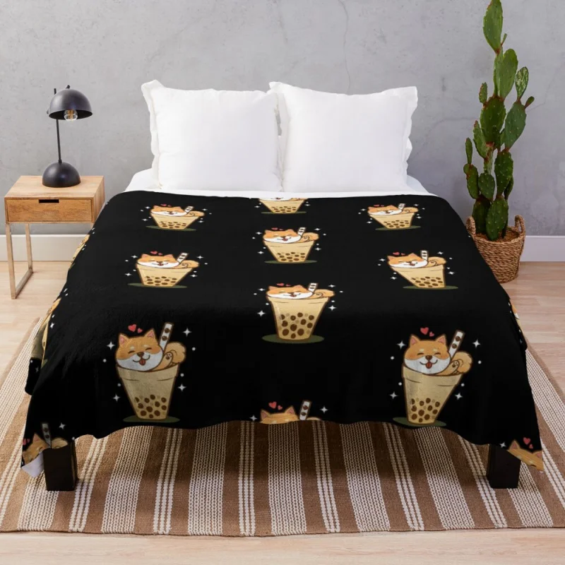 

Shiba Inu Throw Blanket Ultra-Soft Micro Fleece quilt blanket retro