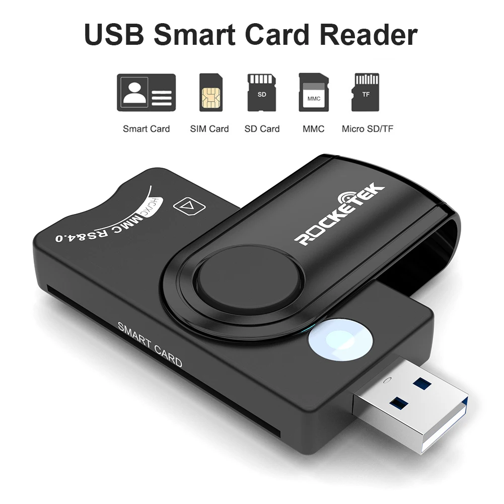 Rocketek CR310 USB 2 0 налоговая декларация IC смарт-кардридер TF SIM кардридер адаптер для