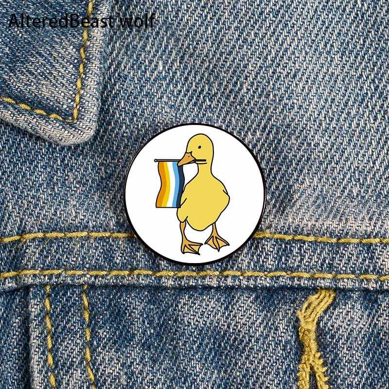 

Aroace Pride Duck Pin Custom cute Brooches Shirt Lapel teacher tote Bag backpacks Badge Cartoon gift brooches pins for women