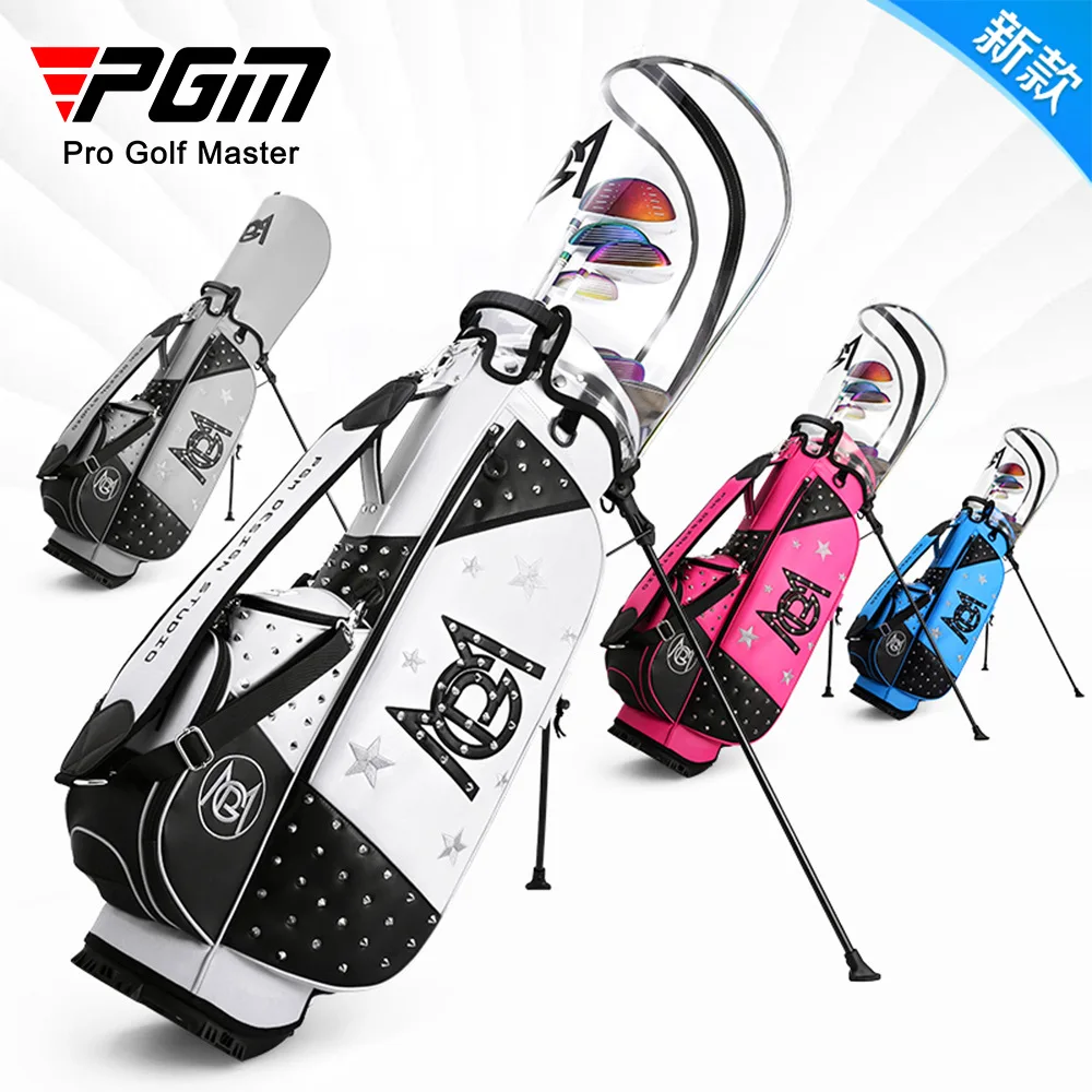 New PGM-bolsas de soporte de Golf para mujer,de cuero de microfibra,ligeras, gorra de bola transp,impermeablesrente