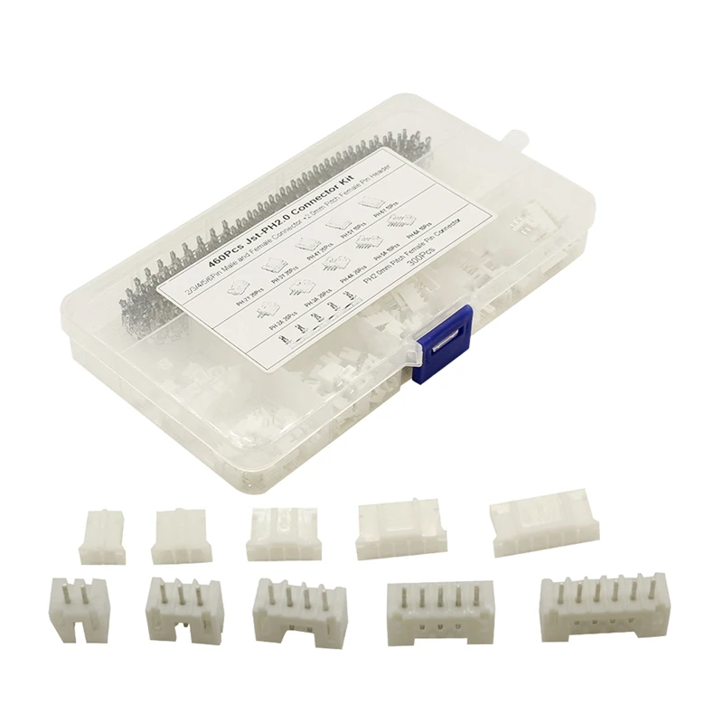 

460PCS JST PH2.0Mm Pitch 2/3/4P Plastic Shell Base Connector Wiring Connector Kit