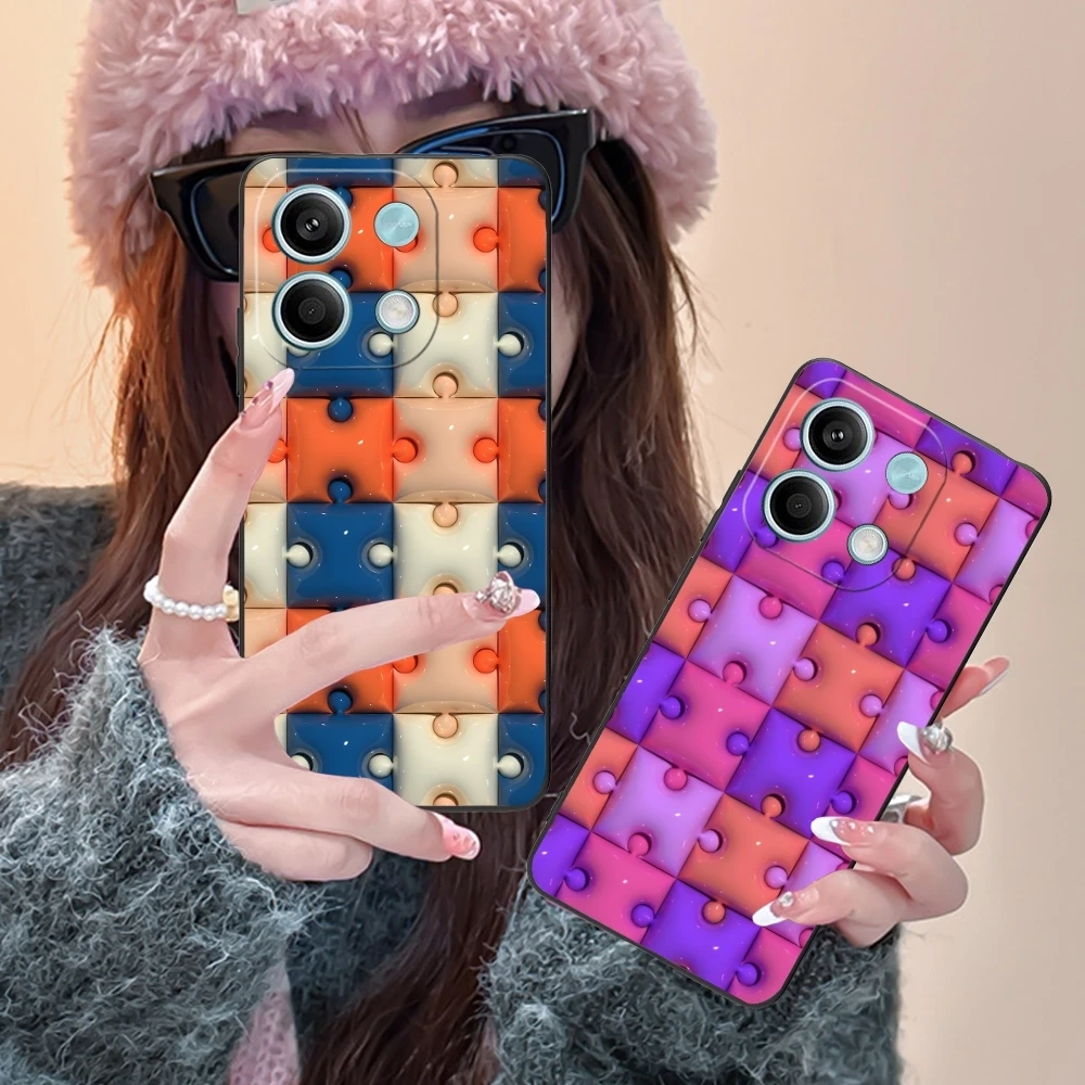 Модный красивый чехол для мобильного телефона Puzzle Xiaomi Redmi 14 13 13C 12 12C 10 10C A1 A2 A3 Plus 5G