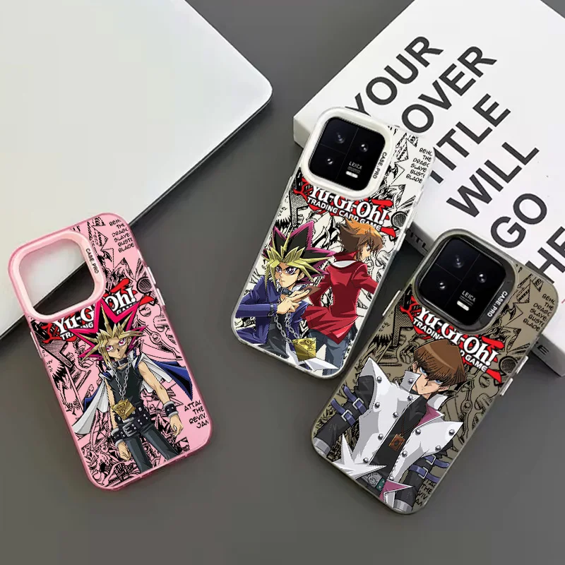 Аниме Yu Gi Oh для Redmi Note 13 12 11 10 E Pro Plus Max S 4G искусственная кожа цветное серебряное