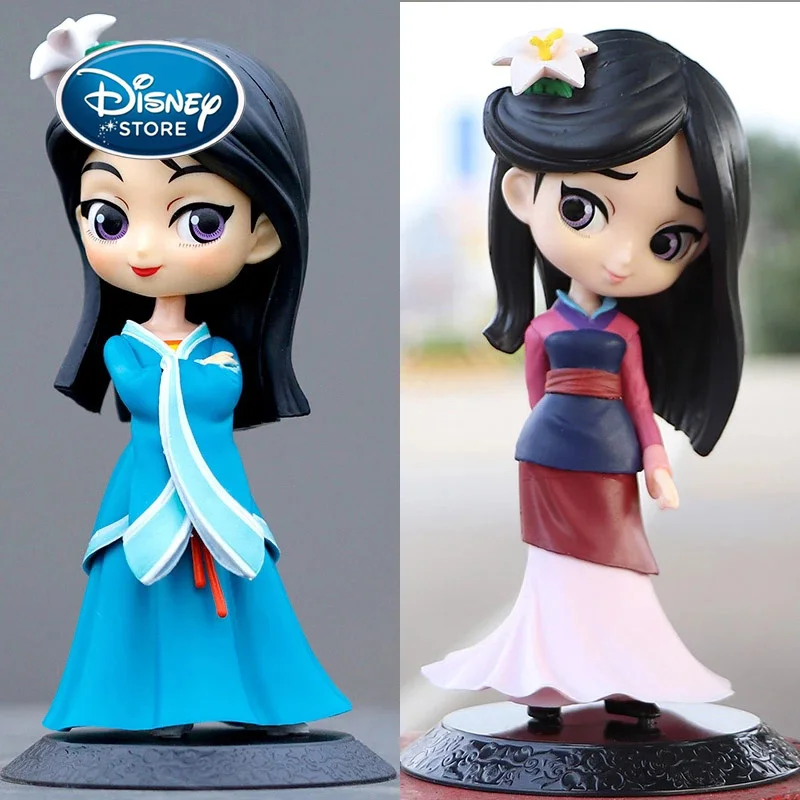 

Disney 15,5 см Q Posket Princess Mulan, фигурка модели, игрушки для девочек, торты, детские подарки, домашний декор, подарки на день рождения