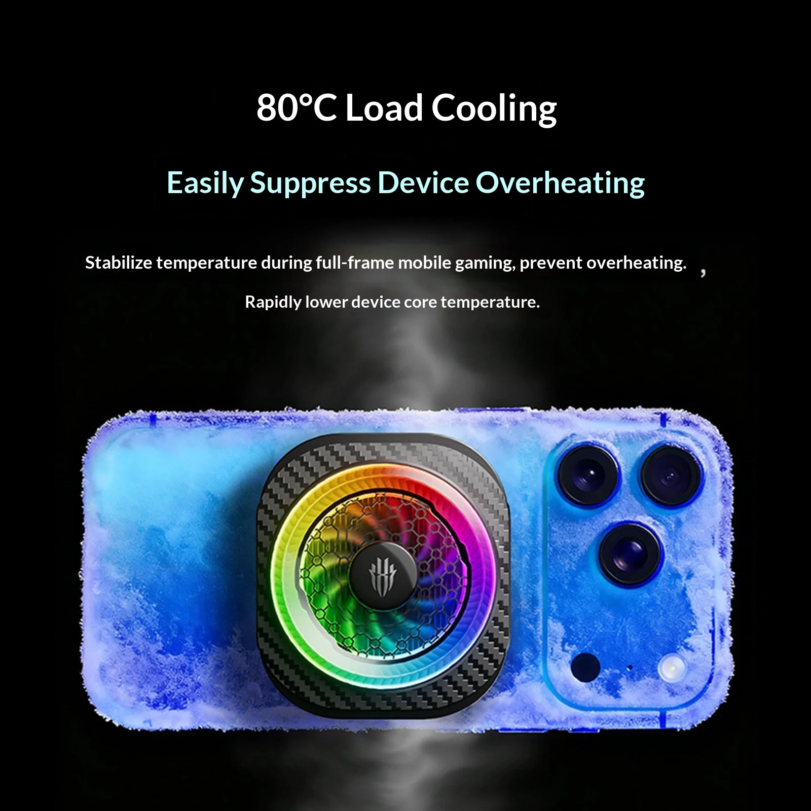 Фото Магнитный кулер Redmagic 8 Pro с RGB-подсветкой для телефонов, игровых смартфонов Black Shark и Flydigi, для стриминга №4