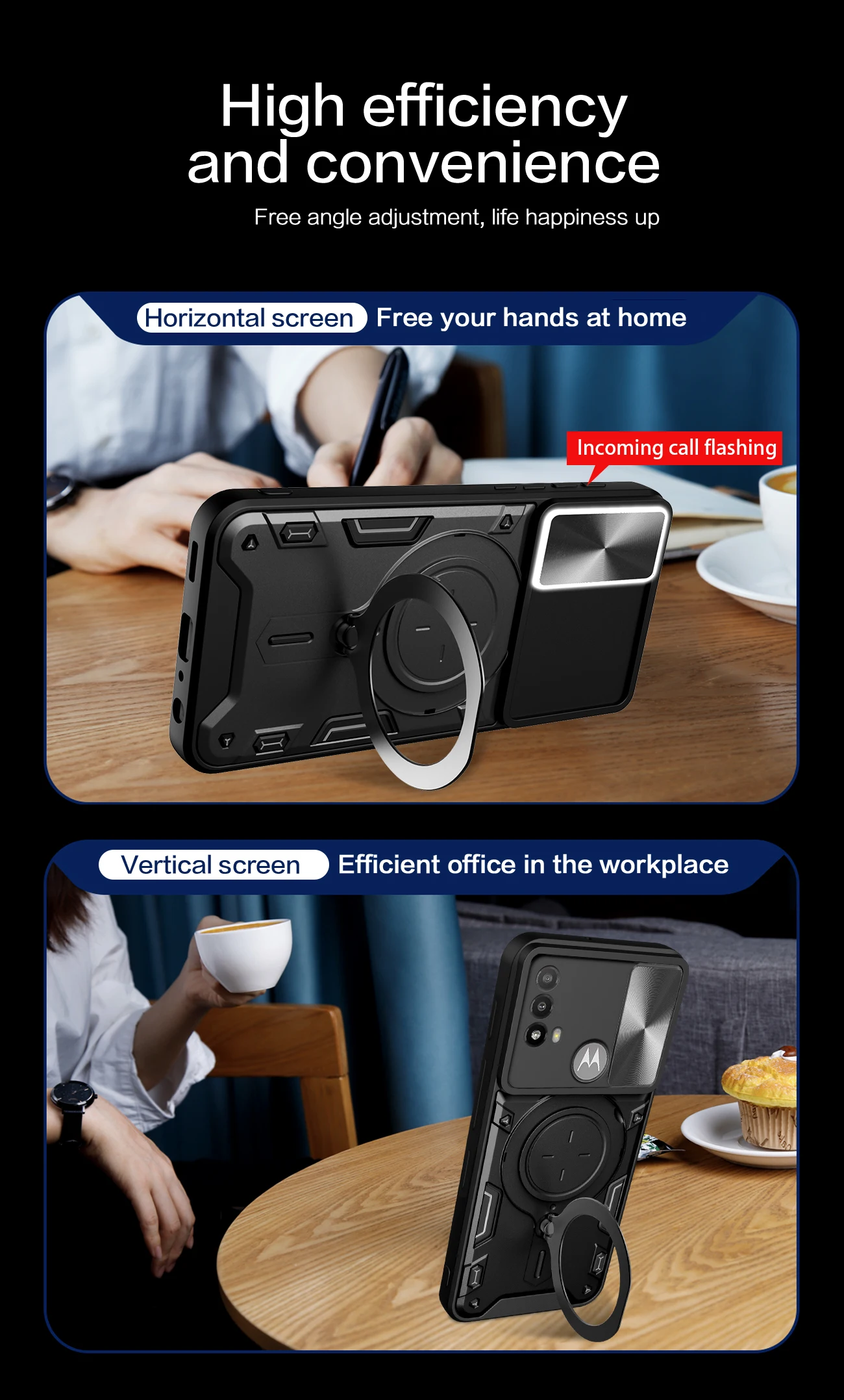 Luxury Slide Camera Case for Motorola Moto E20 E30 E40 Car Mount Magnetic Holder Shockproof Soft Edges Phone Cover MotoE20E30E40