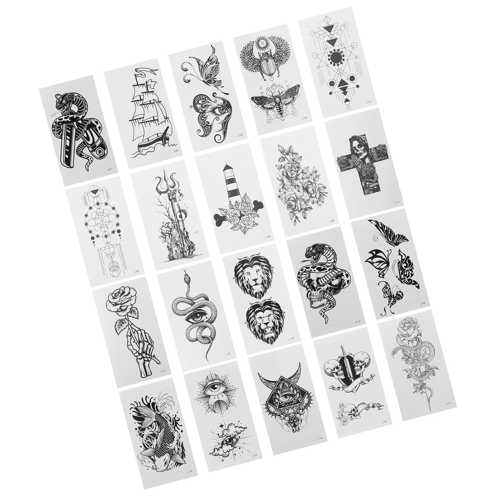 

20 Pcs Fake Tattoos Temporary Sticker Decor Halloween Stickers Women Paper Decorative