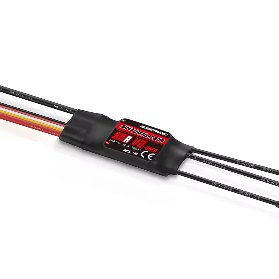 Фото Hobbywing Skywalker V2 ESC 120A 100A 80A 60A 50A 40A 30A 20A 15A Бесщеточный регулятор скорости ESC с UBEC для RC FPV самолетов №2