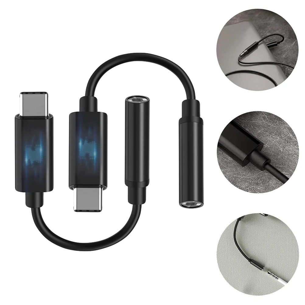 2 шт. аудиоадаптер для наушников Type-c разъем кабель USB-C ячейка до ТПУ 35 мм