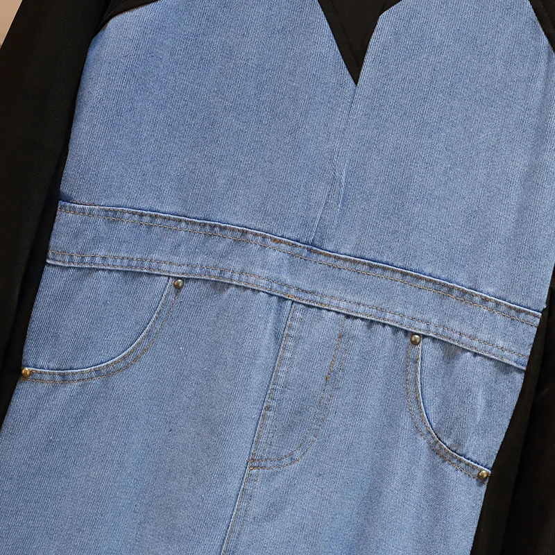 Модное женское платье EHQAXIN осень 2023 Новые Элегантные повседневные джинсовые