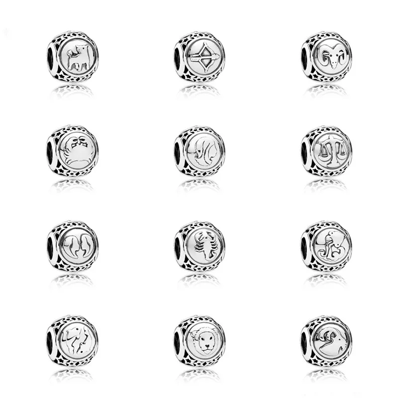 Новые Полые бусины с двенадцатью созвездиями подходят для оригинального