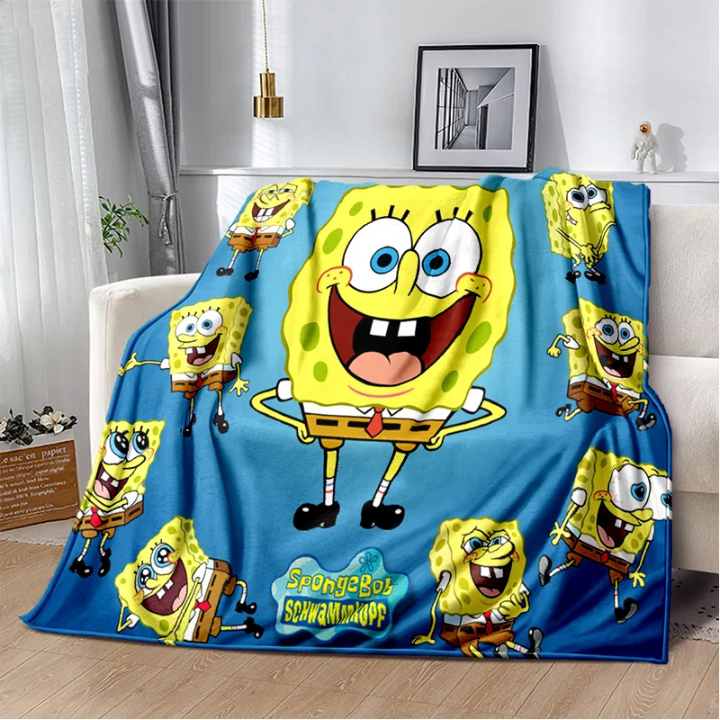 

Cartoon S-SpongeBob Patrick Star Soft Plush Blanket,Flannel Blanket Throw Blanket for Living Room Bedroom Bed Sofa Picnic Kids