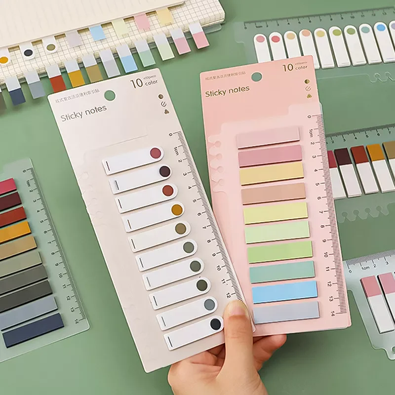 

Sheets Retro Morandi Index Memo Pad Posted It Sticky Notes Paper Sticker Notepad Bookmark School Supplies Kawaii Stationery