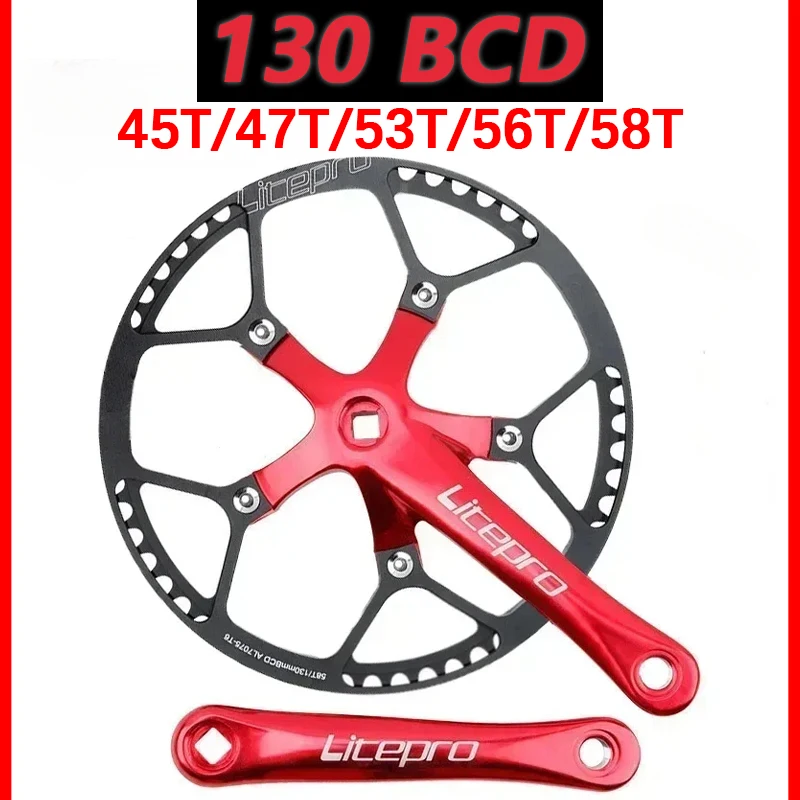 Litepro 130 BCD Chainring квадратные шатуны Кривошип 45T 47T 53T 56T 58T и цепь для велосипеда