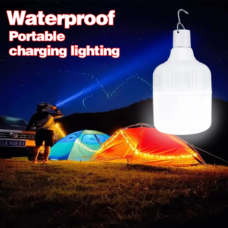 

Портативная лампа для палатки, фонарь на батарейках для барбекю, кемпинга, уличная лампа, светодиодный аварийный светильник с USB для патио, к...