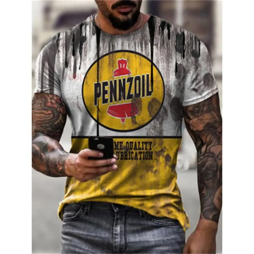Camiseta de gran tamaño para hombre, ropa deportiva informal de calle Retro,...