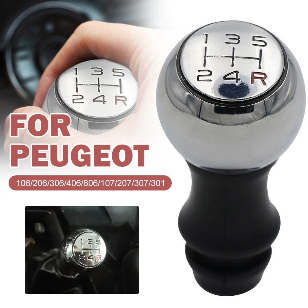 

5 Speed MT Gear Shift Knob Gear Shifter Lever Stick Ball for PEUGEOT 306 307 308 2008 301 3008 406 508 605 807 106 1007 206 107