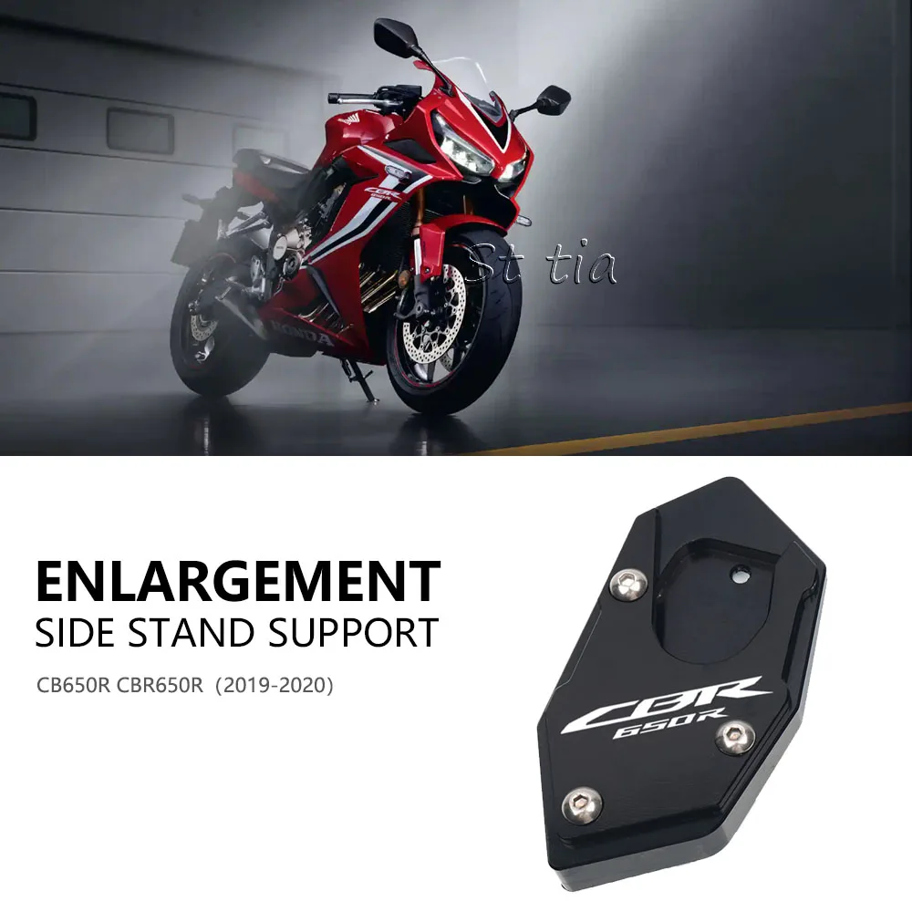 

New For HONDA CB650R CBR650R CB/CBR 650R 2019 2020 Motorcycle CNC Kickstand Foot Side Stand Extension Pad Support Plate Enlarge