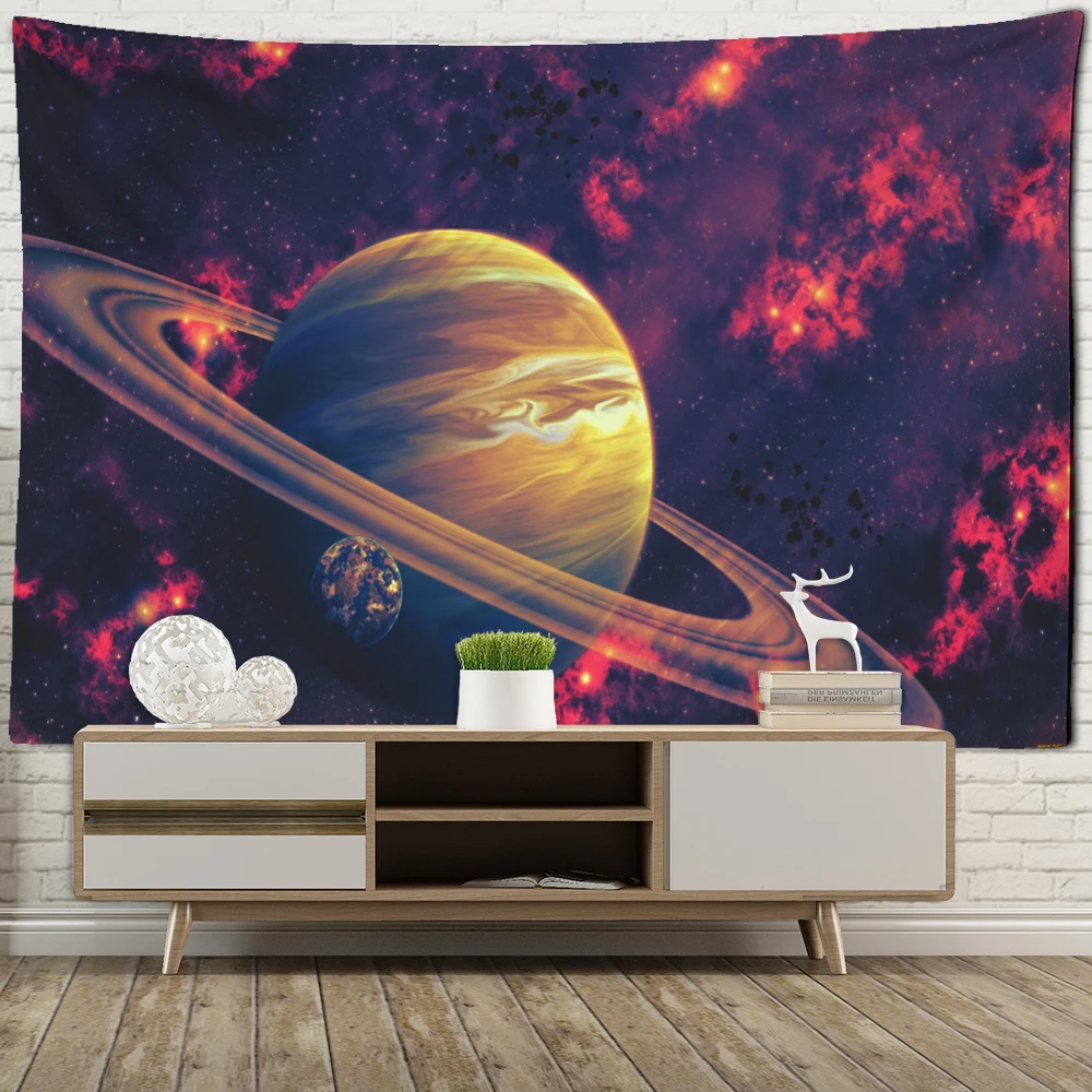 

Space Planet Tapestry Wall Hanging Psychedelic Hippie Boho Sci-Fi Art Tapestry Home Decor Moda