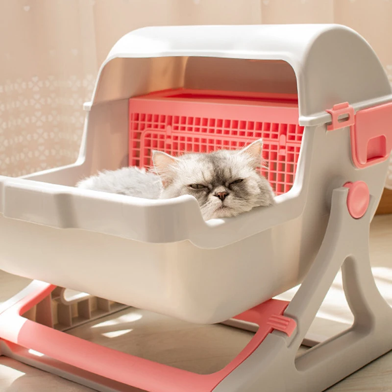 

Полуавтоматические подносы для кошек, стильный пластиковый ручной фильтр, поднос для кошачьего туалета с быстрой очисткой