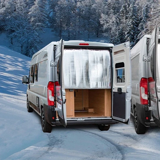 Фото Термоизоляционные шторки для задней двери автодома/каравана для Fiat Ducato X250/X290, Peugeot Boxer, Citroen Relay, 2 шт., дизайн для автодомов №4