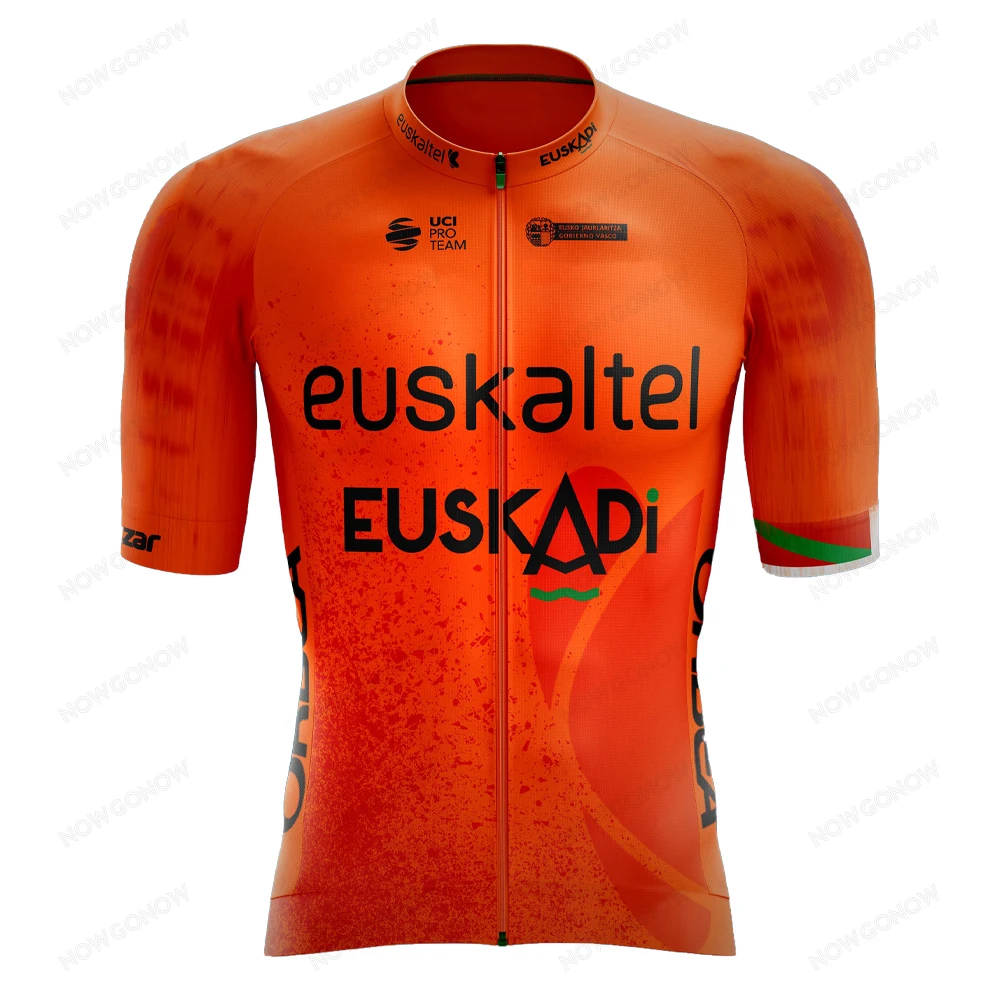 Коллекция 2022 года футболка для велоспорта Euskaltel Euskadi оранжевая мужская летняя