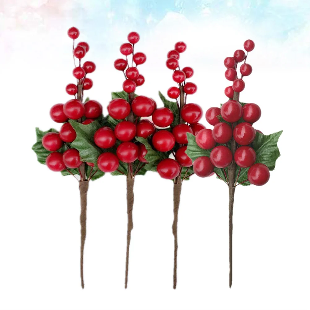 

Berry Branches Christmas Berries Decorartificial Holly Simulation Tree Ornaments Fake Red Picks Pinedecorating Flowers
